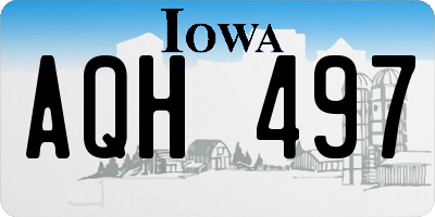 IA license plate AQH497