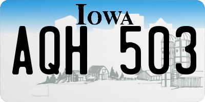 IA license plate AQH503