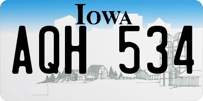 IA license plate AQH534