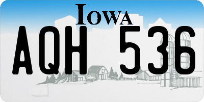 IA license plate AQH536