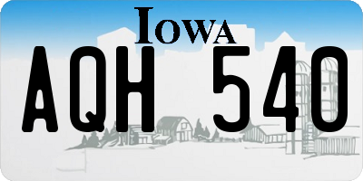 IA license plate AQH540
