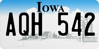IA license plate AQH542