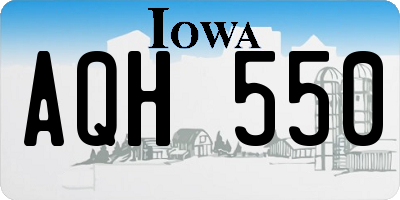 IA license plate AQH550