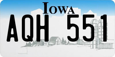 IA license plate AQH551