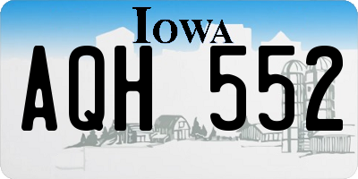 IA license plate AQH552