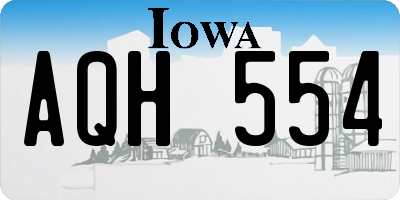 IA license plate AQH554