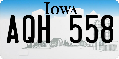 IA license plate AQH558