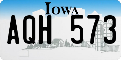 IA license plate AQH573
