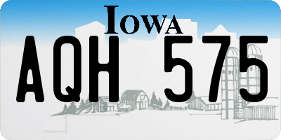 IA license plate AQH575