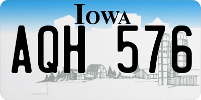 IA license plate AQH576