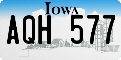 IA license plate AQH577