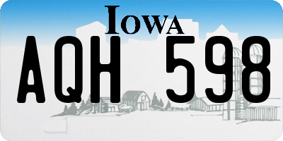 IA license plate AQH598