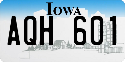 IA license plate AQH601