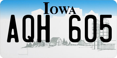 IA license plate AQH605