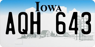 IA license plate AQH643