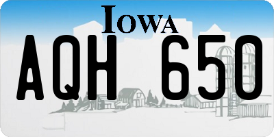 IA license plate AQH650