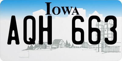 IA license plate AQH663