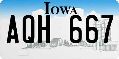 IA license plate AQH667