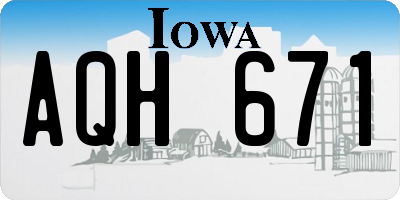 IA license plate AQH671