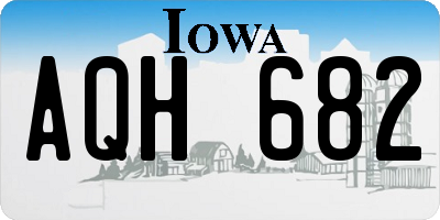 IA license plate AQH682