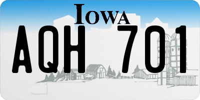 IA license plate AQH701