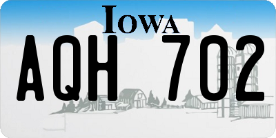 IA license plate AQH702