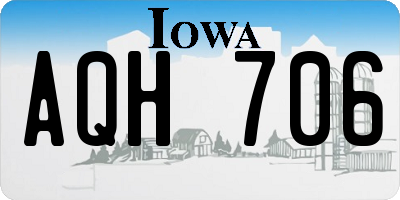IA license plate AQH706