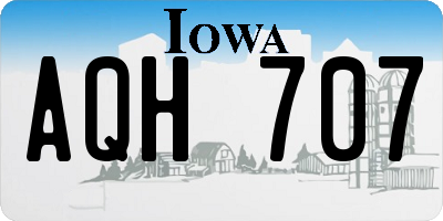 IA license plate AQH707
