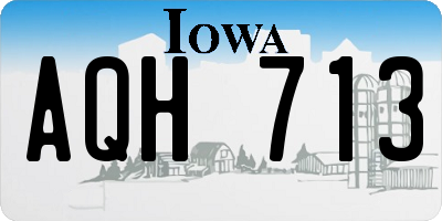 IA license plate AQH713