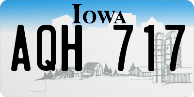 IA license plate AQH717