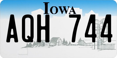 IA license plate AQH744