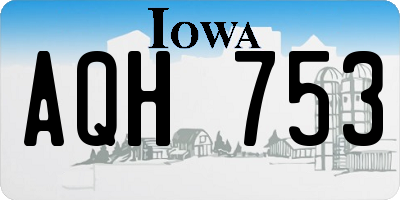 IA license plate AQH753
