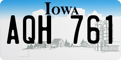 IA license plate AQH761