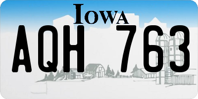 IA license plate AQH763