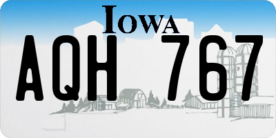 IA license plate AQH767