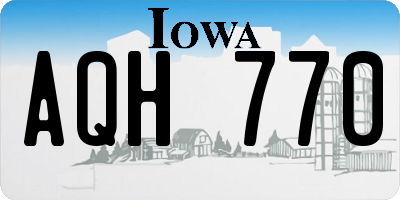 IA license plate AQH770