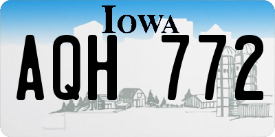 IA license plate AQH772