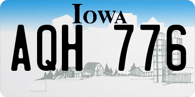 IA license plate AQH776