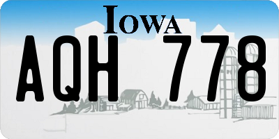 IA license plate AQH778