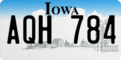 IA license plate AQH784