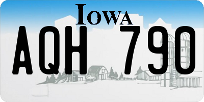 IA license plate AQH790