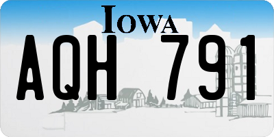 IA license plate AQH791