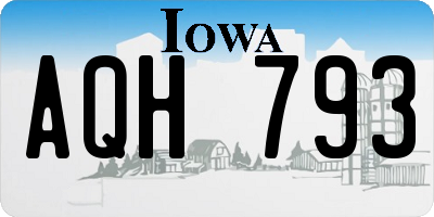 IA license plate AQH793