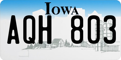 IA license plate AQH803