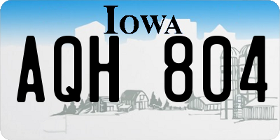 IA license plate AQH804