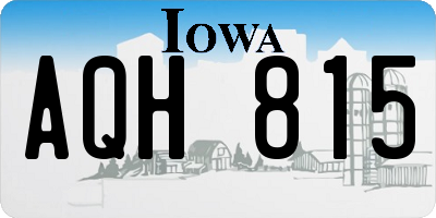 IA license plate AQH815