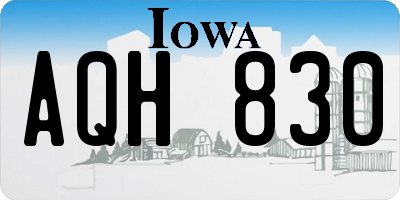 IA license plate AQH830