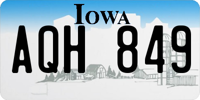IA license plate AQH849