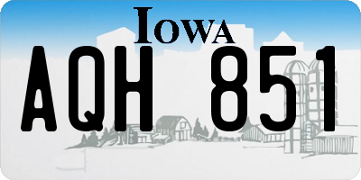 IA license plate AQH851