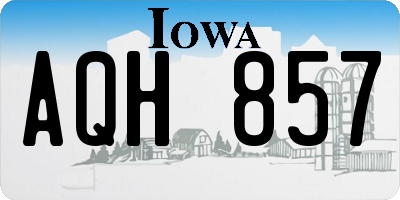IA license plate AQH857